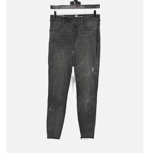 Spanx Distressed Denim Jean Leggings in Vintage Grey - Size Medium - Picture 1 of 10